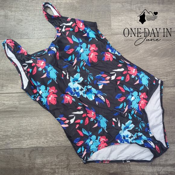 Zando Floral One Piece Swimsuit Size L - Picture 2 of 5